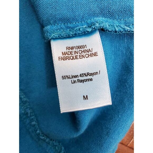 YFB Vest Top Sz Medium Linen Blend Button Up Fisherman Festival Western - Picture 8 of 9